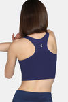 Zelocity Medium Impact Longline Padded Sports Bra - Twilight Blue — thumbnail 2